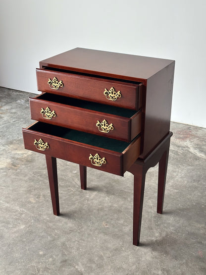 Georgian Chippendale Mahogany Three-Drawer Chest on Stand, 1960s