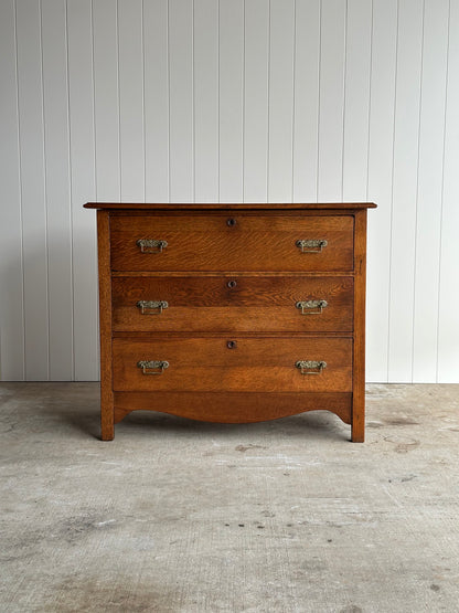 Late 19th Century Antique Oak Chest of Drawers