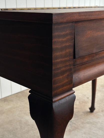 Antique Mahogany Lift-Top Writing Desk Console Table
