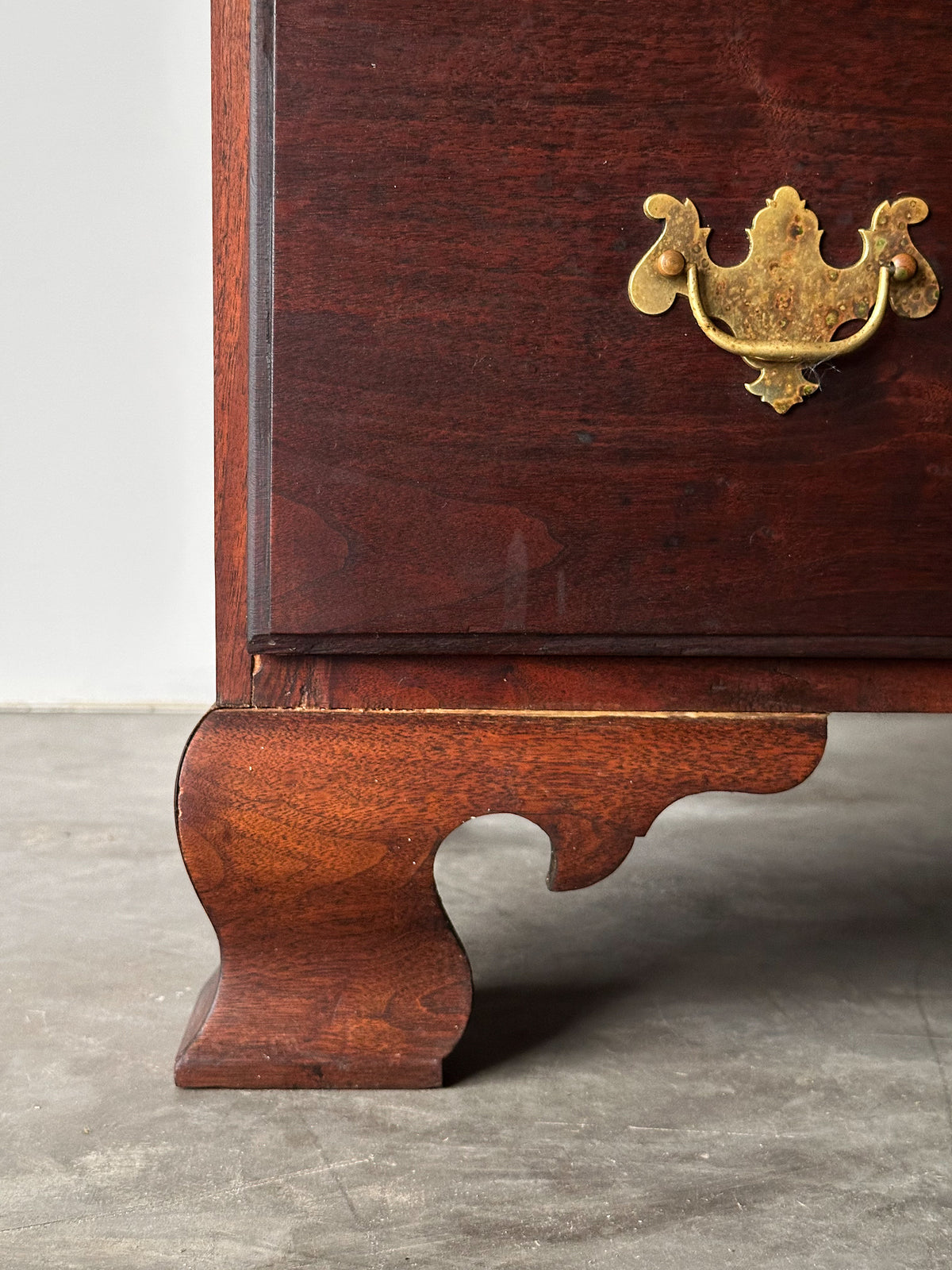 Chippendale-Style Black Walnut Tall Chest of Drawers, 1930s
