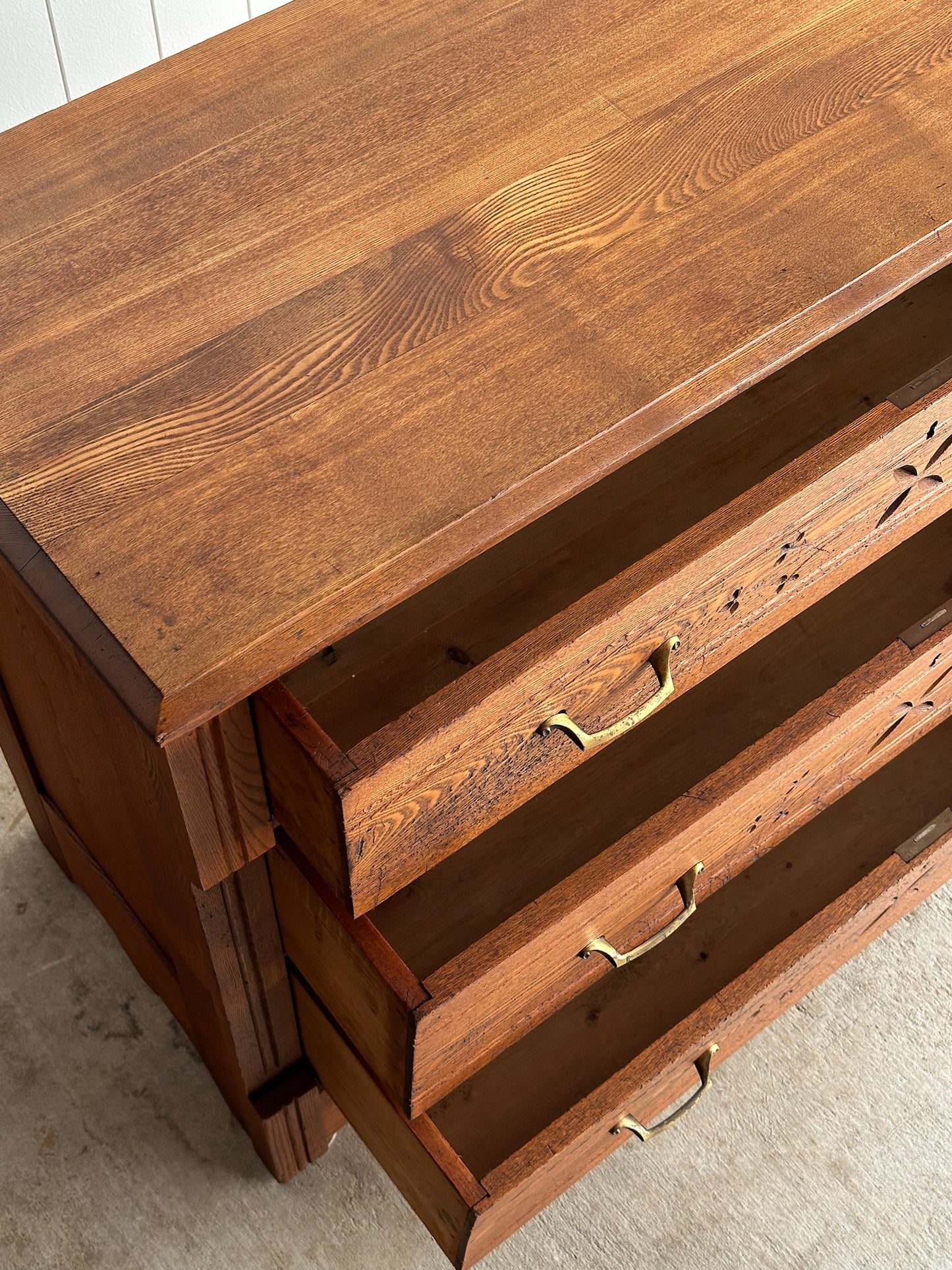 Late 19th Century Carved Oak Chest of Drawers