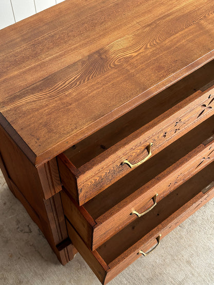 Late 19th Century Carved Oak Chest of Drawers