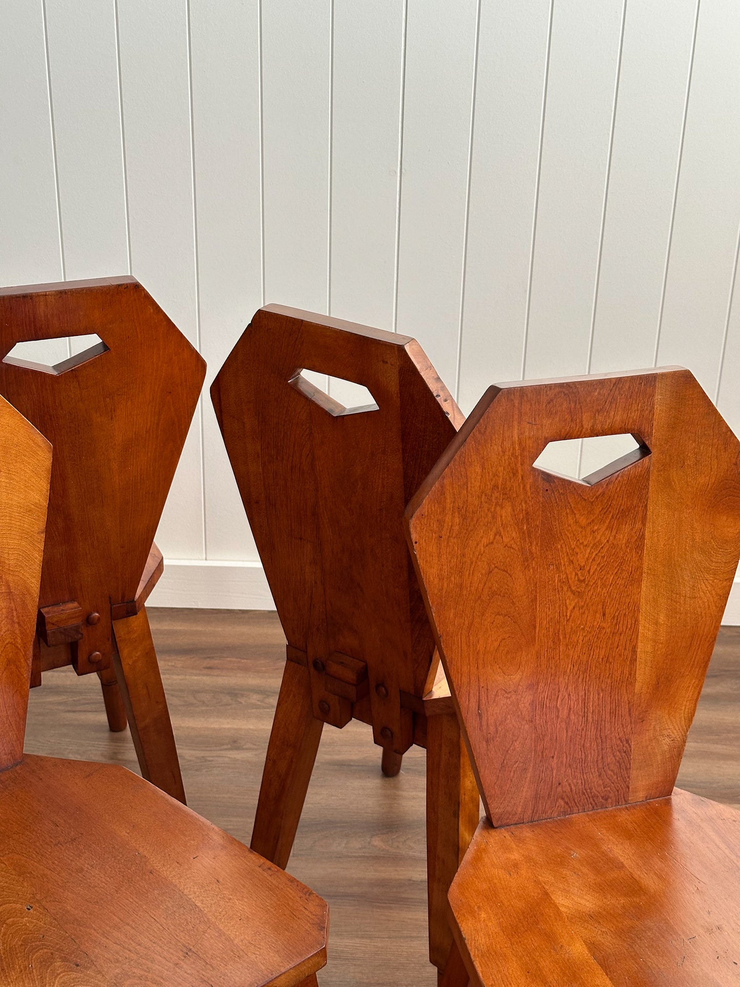 Mid-20th Century Swiss Brutalist Dining Chairs, Set of 4