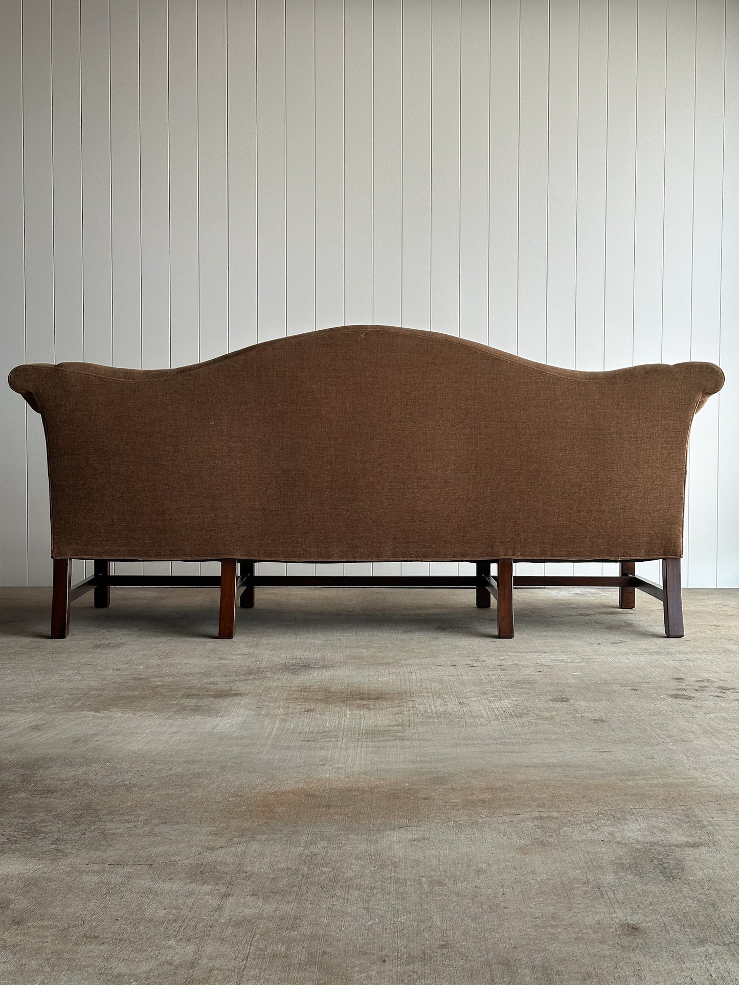 Vintage Camelback Chippendale-Style Sofa