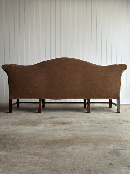Vintage Chippendale-Style Camelback Sofa