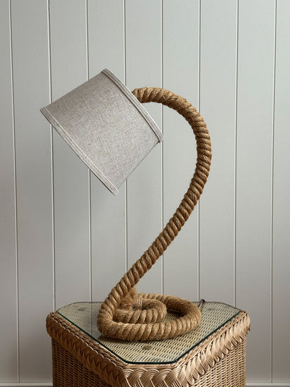 Vintage French Mid-Century Rope Table Lamps, Pair