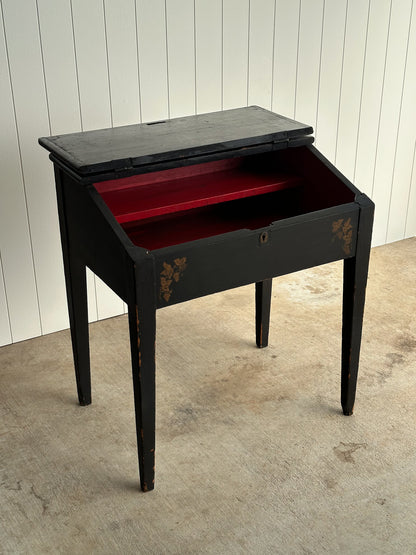 Early 19th Century Antique American Folk Art Painted Slant-Front Desk