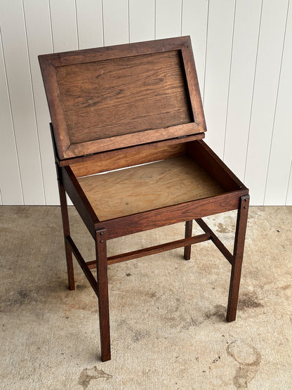 Antique American Oak Schoolhouse Children's Writing Desk