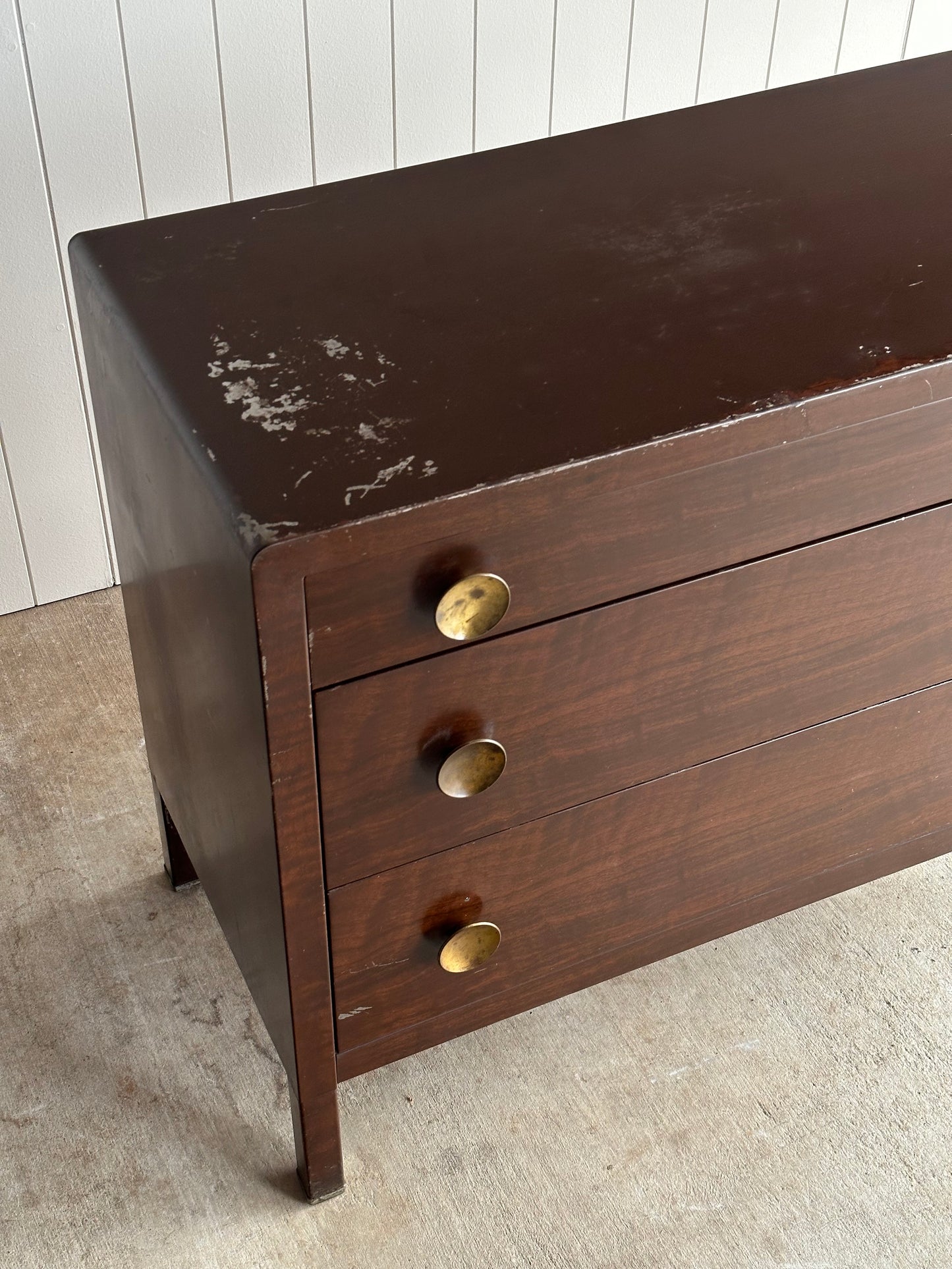 1930s Vintage Norman Bel Geddes Steel Chests of Drawers, Pair