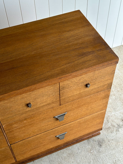 Architectural Oak 6-Drawer Dresser, C. 1960s