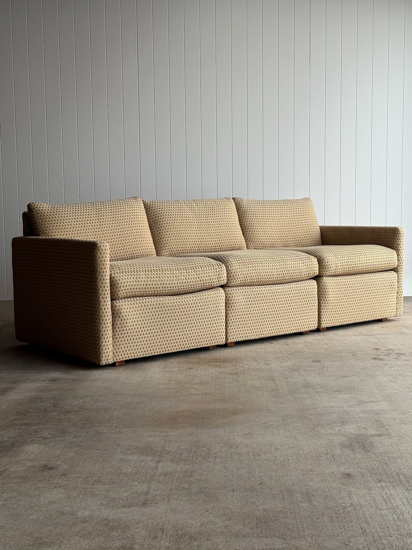 Vintage Three-Piece Modular Lounge Sectional Sofa, Charles Pfister for Knoll
