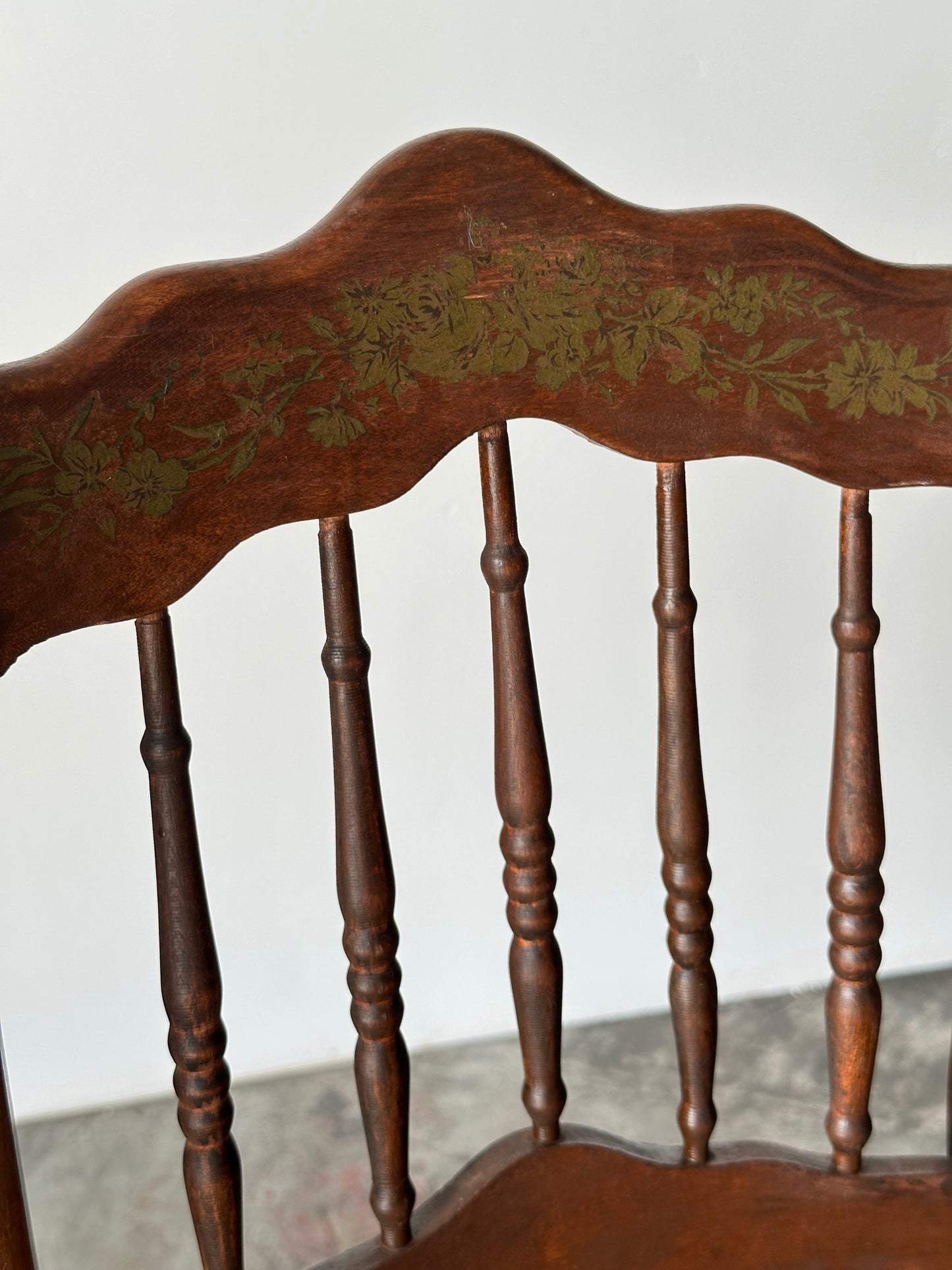 Antique Set of 4 Turned-Spindle Cane Seat Dining Chairs