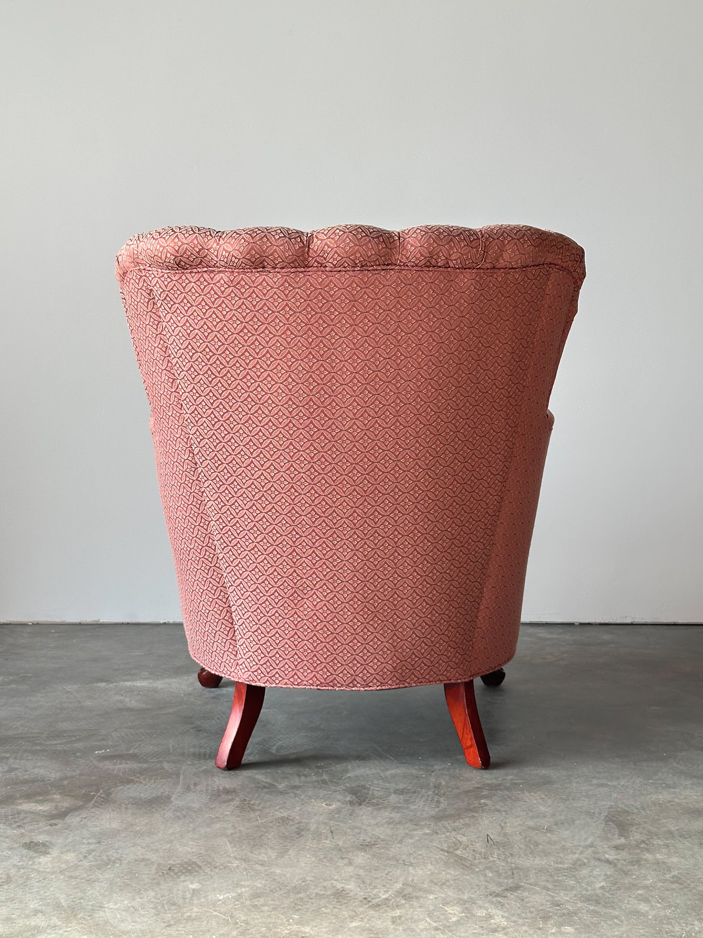 Mid-Century French Provincial Channel-Back Armchair