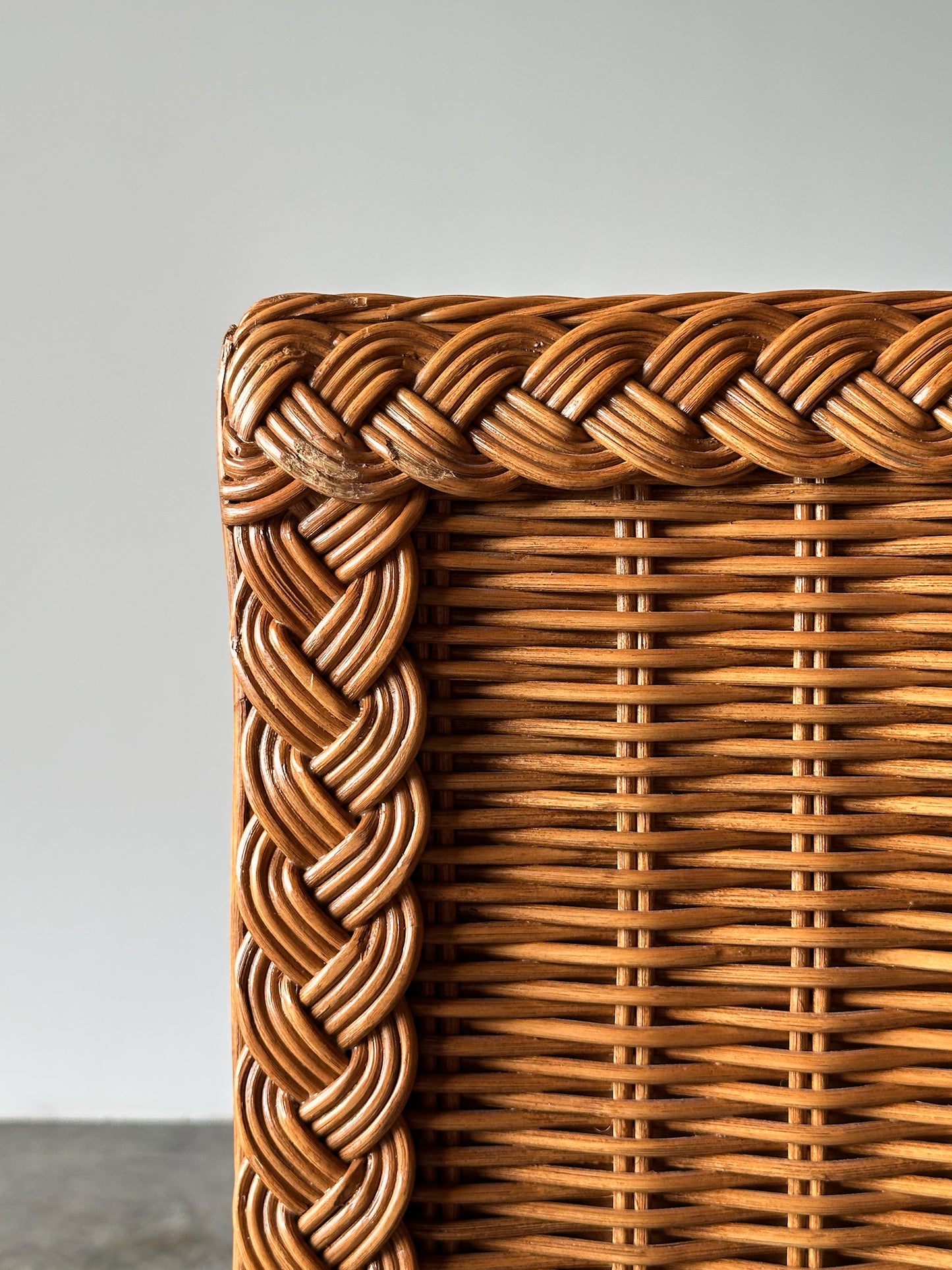 Vintage Woven Wicker Six-Drawer Dresser