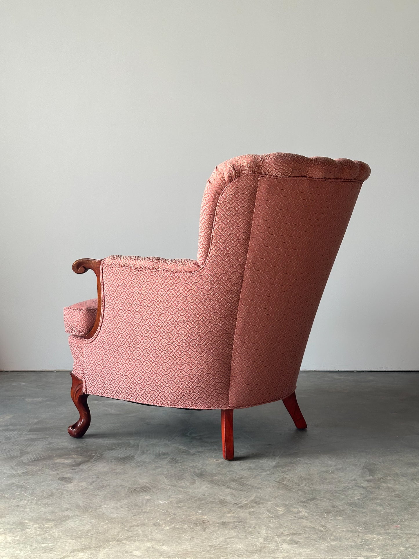 Mid-Century French Provincial Channel-Back Armchair