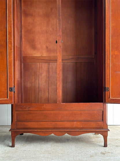 Late 19th Century Antique Mahogany Wardrobe Armoire with Original Mirrors