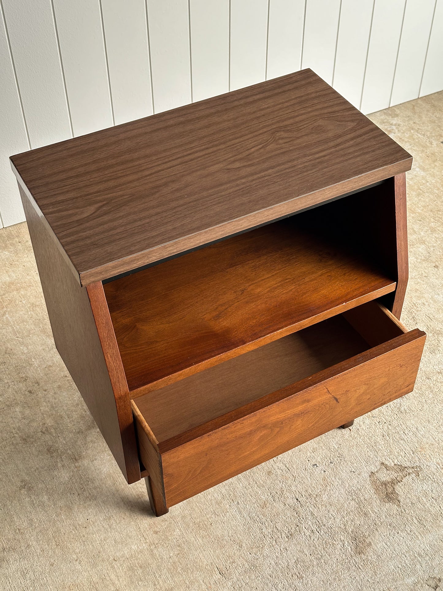 Mid-Century Walnut Nightstand by Stanley, C. 1960s