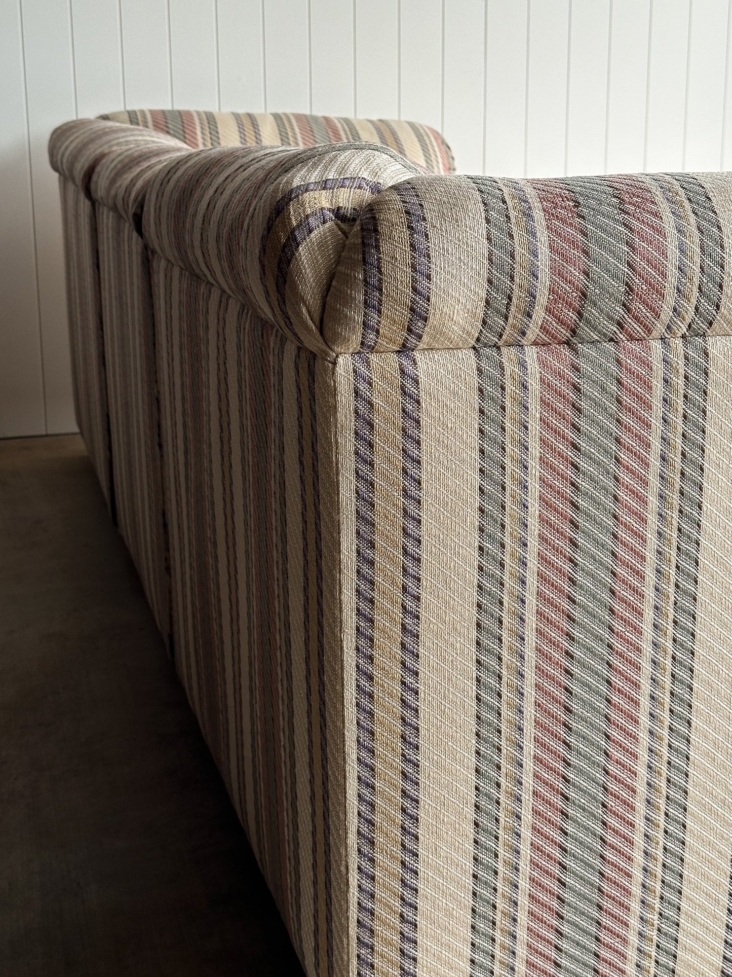 Vintage Postmodern Three-Piece Modular Sofa in Original Striped Upholstery, C. 1980s