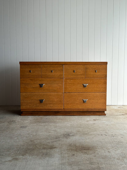 Architectural Oak 6-Drawer Dresser, C. 1960s