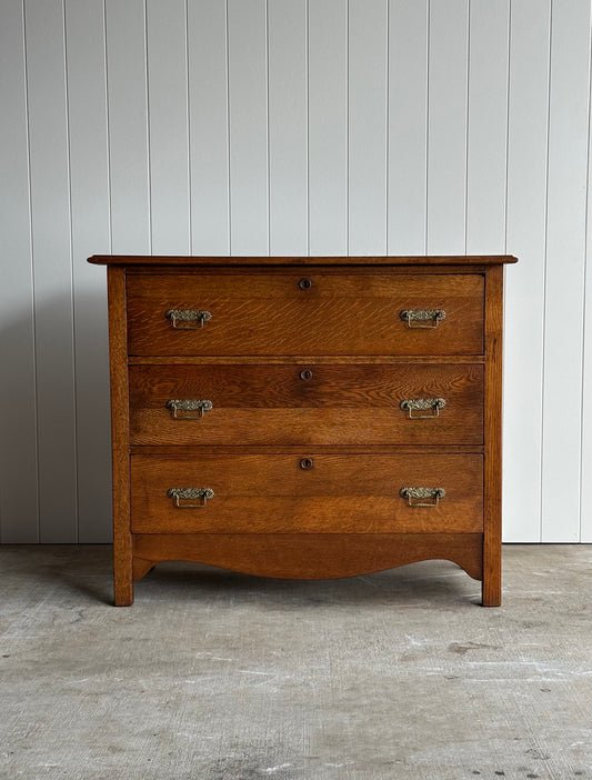 Late 19th Century Antique Oak Chest of Drawers