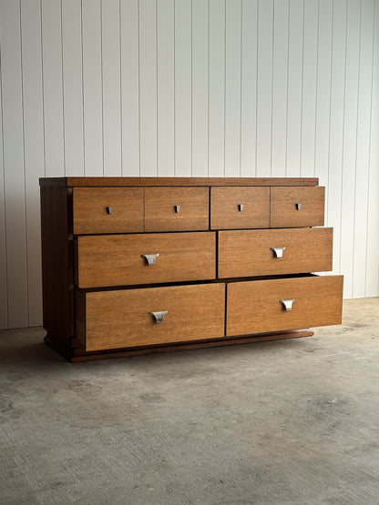Architectural Oak 6-Drawer Dresser, C. 1960s