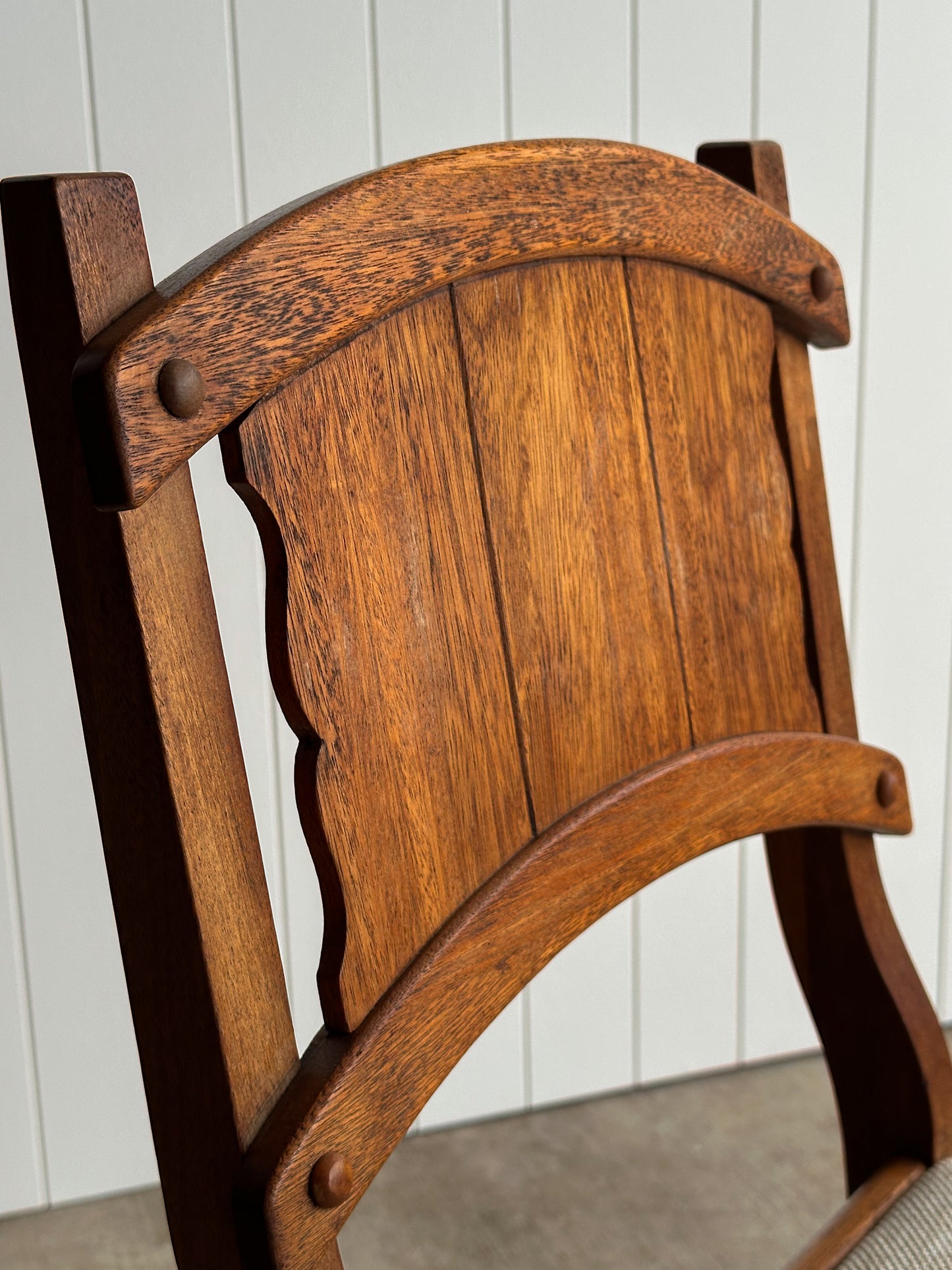 Set of Four Antique English Oak Dining Chairs, C. 1900