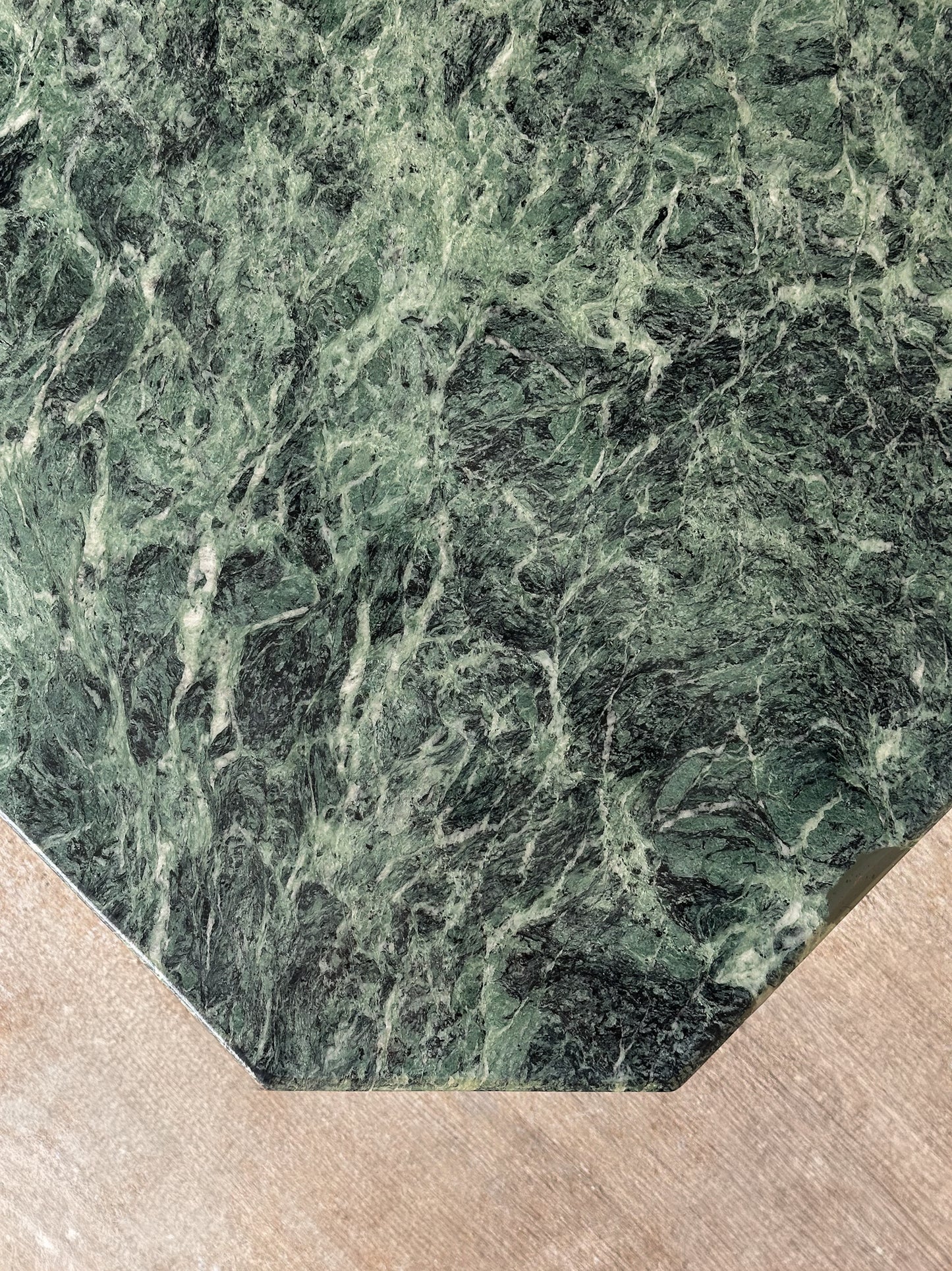 Vintage Italian Verde Alpi Green Marble Coffee Table, C. 1970s