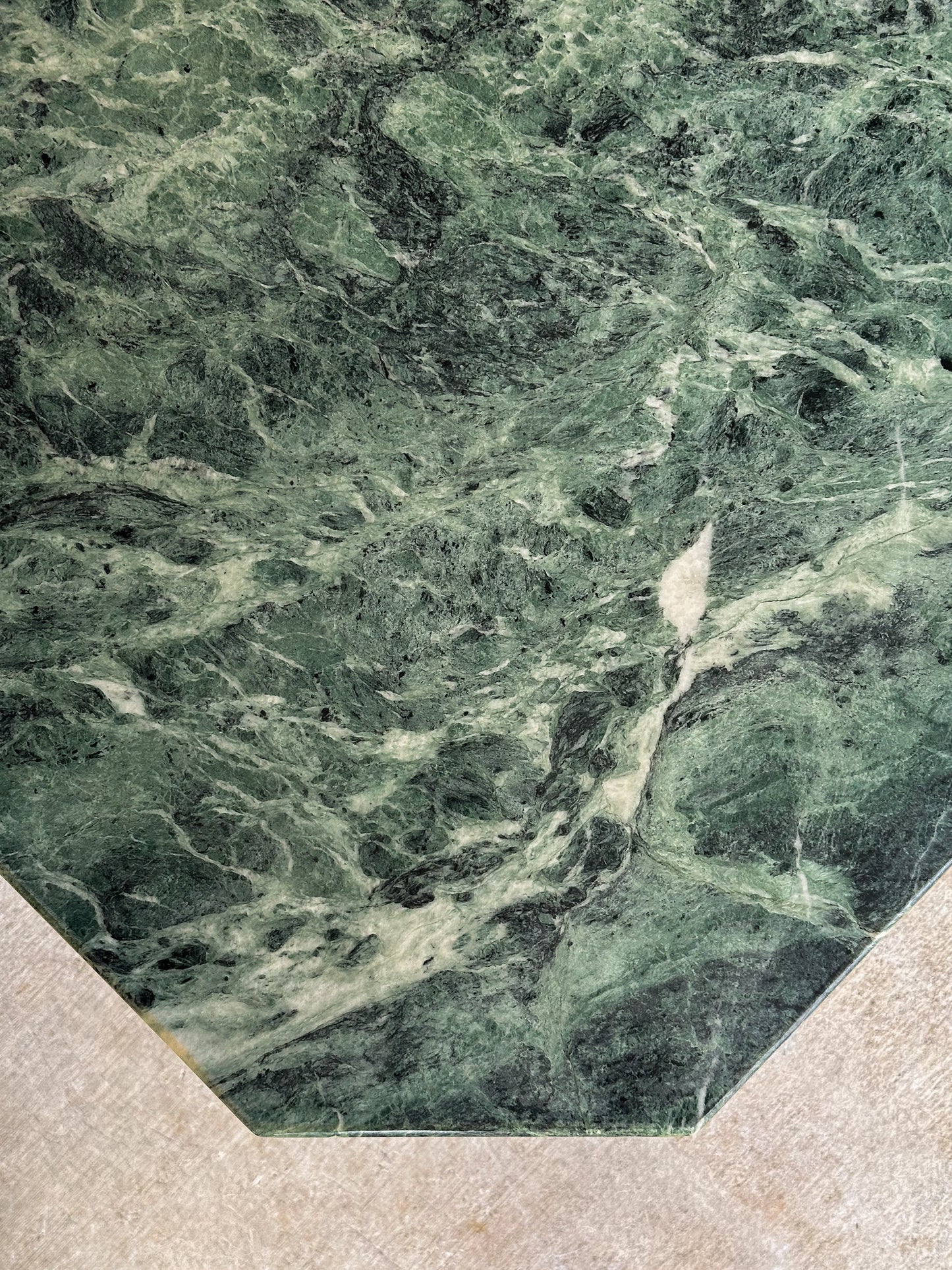 Vintage Italian Verde Alpi Green Marble Coffee Table, C. 1970s