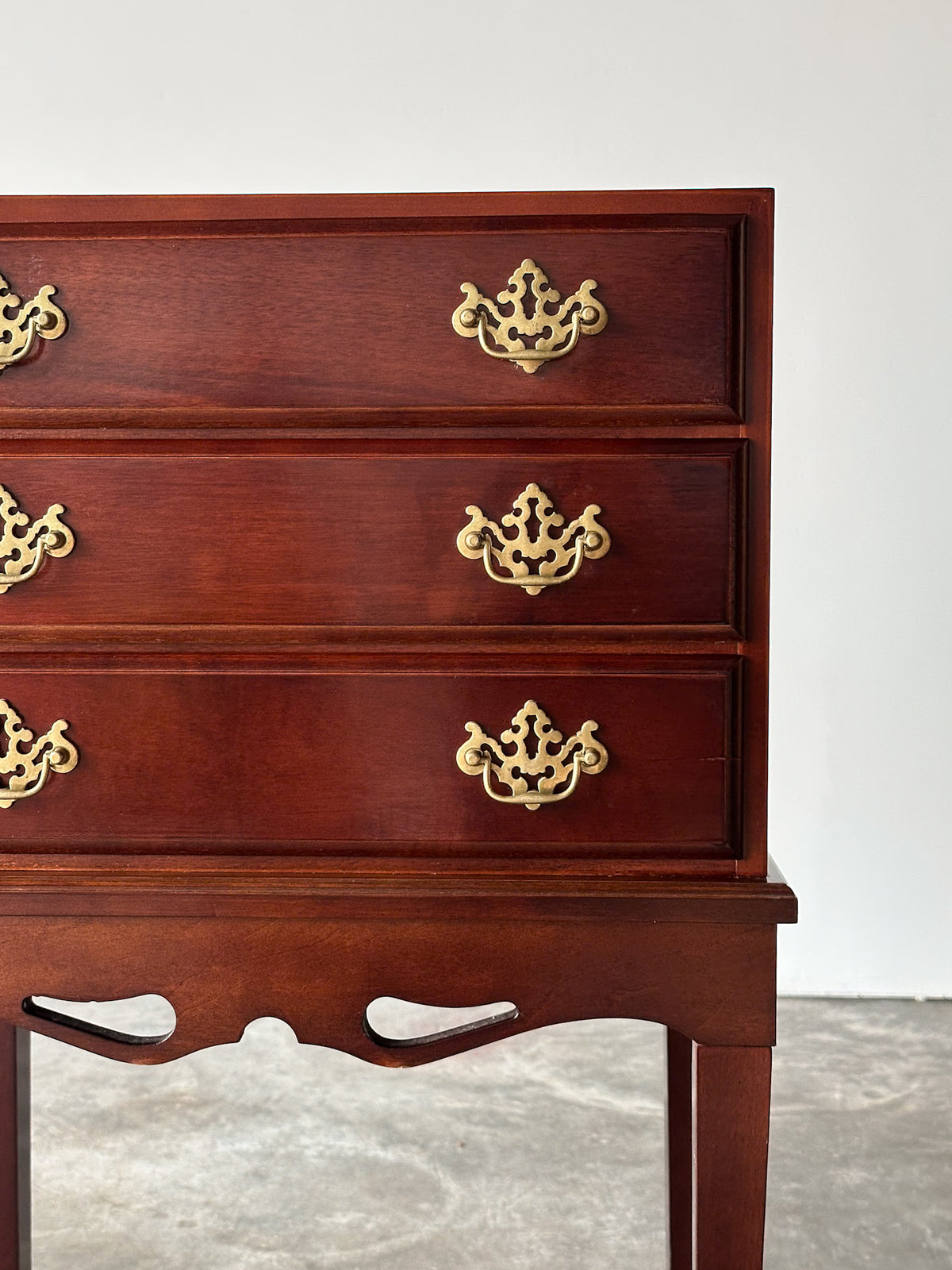 Georgian Chippendale Mahogany Three-Drawer Chest on Stand, 1960s