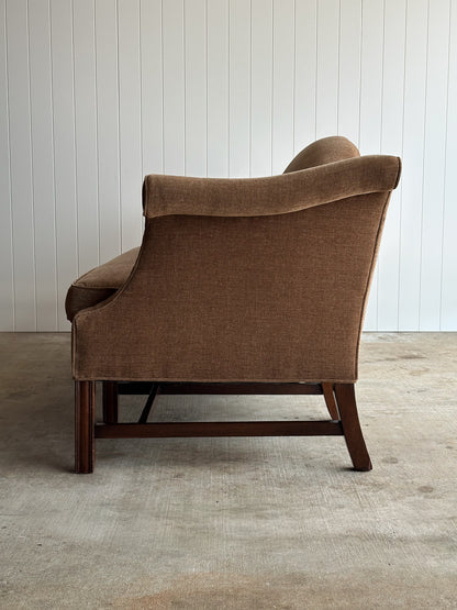Vintage Chippendale-Style Camelback Sofa