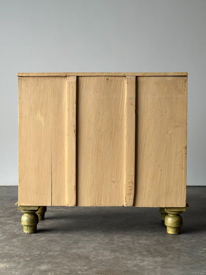 Hand-Painted Cottage Landscape Chest of Drawers, 19th Century
