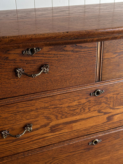 Antique Oak Chest of Drawers, Late 19th Century
