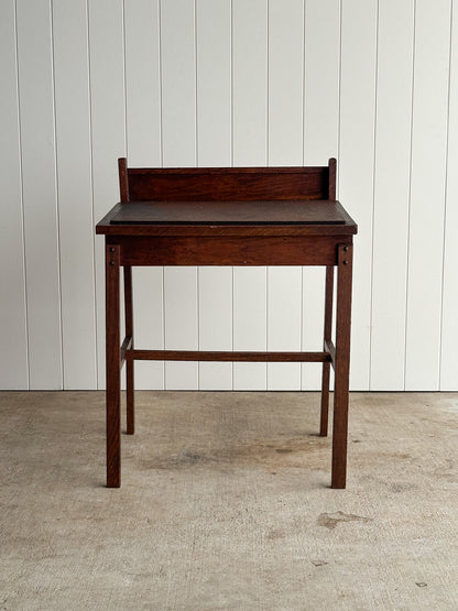 Antique American Oak Schoolhouse Children's Writing Desk
