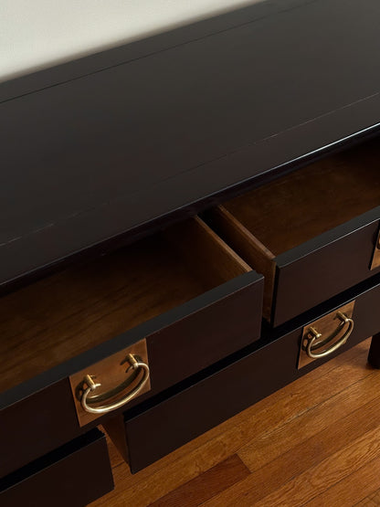 Vintage Century Furniture Black Lacquered Console Table