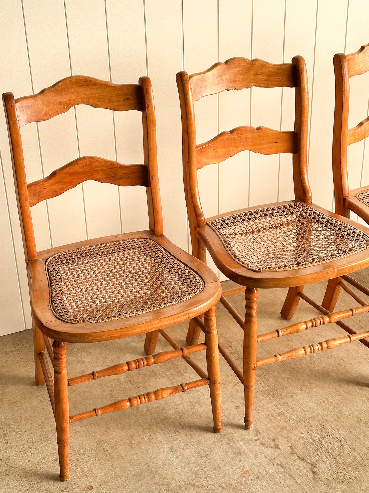 Antique French Country Dining Chairs, Set of 4