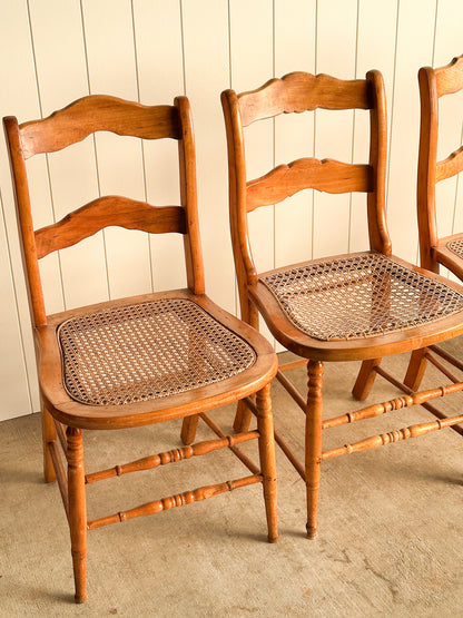 Antique French Country Dining Chairs, Set of 4