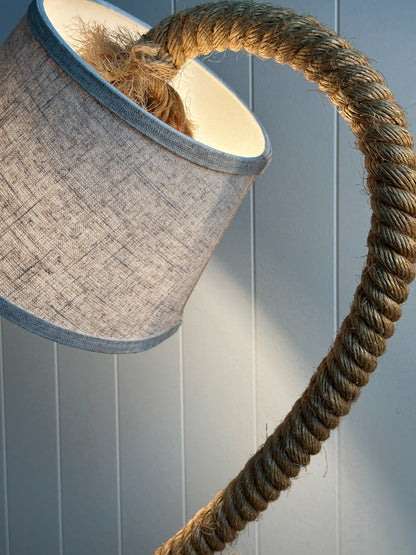 Vintage French Mid-Century Rope Table Lamps, Pair
