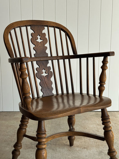 Vintage Conant Ball Oak Windsor Dining Chairs, Set of Six