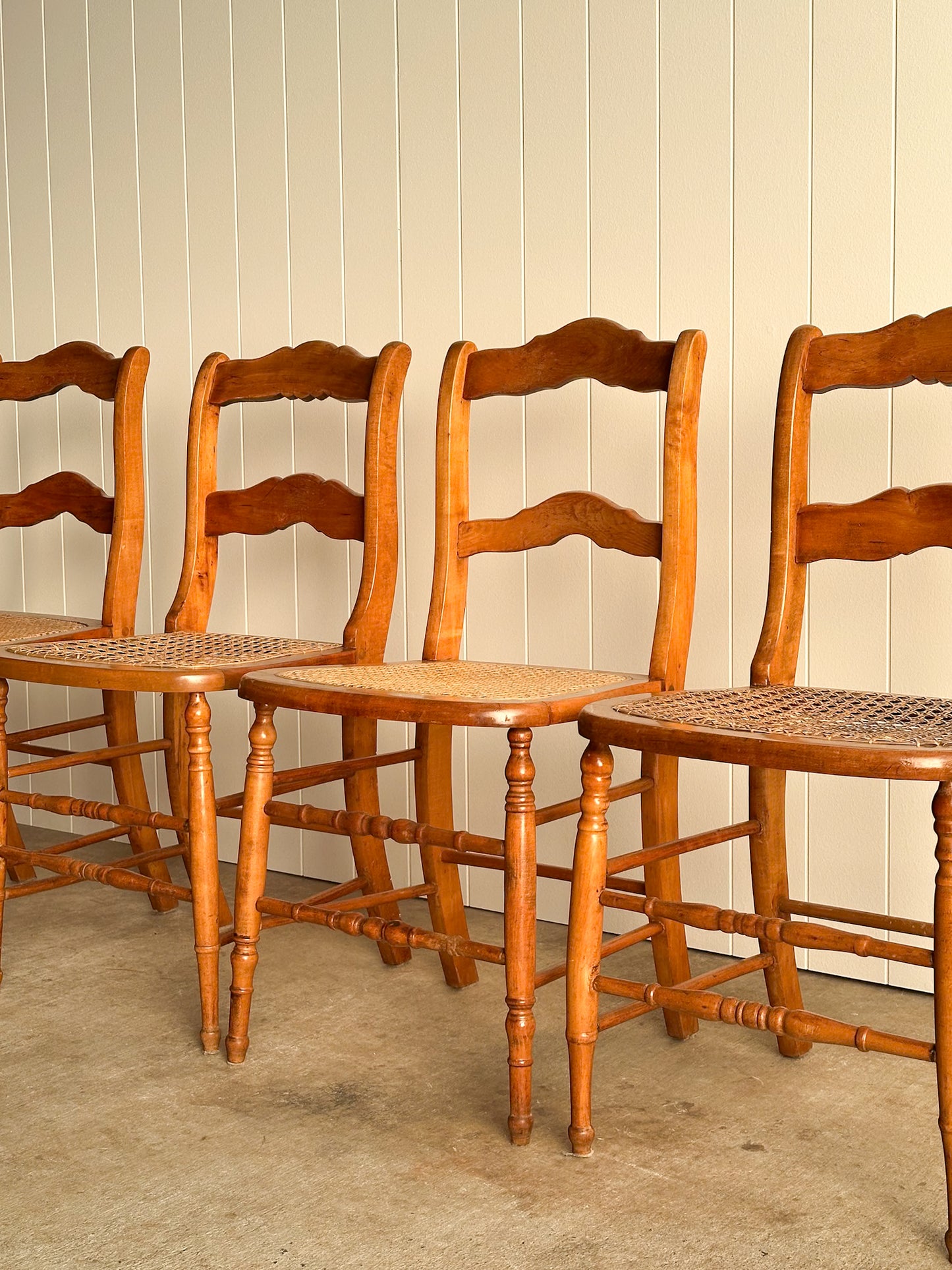 Antique French Country Dining Chairs, Set of 4