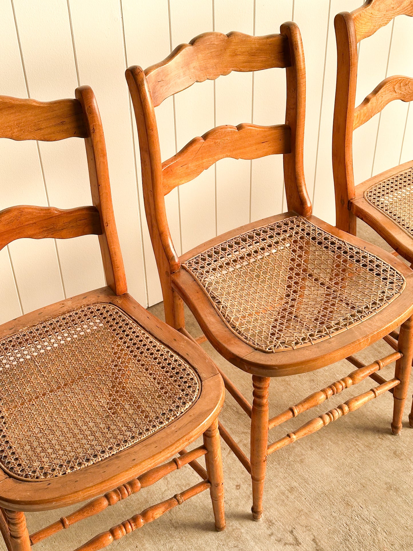 Antique French Country Dining Chairs, Set of 4