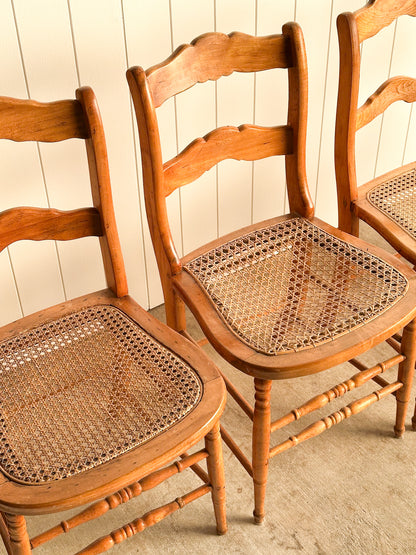 Antique French Country Dining Chairs, Set of 4