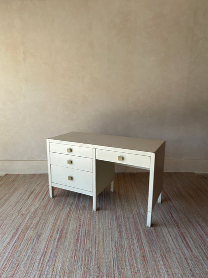Vintage Simmons Metal Desk With Original Square Pulls, C 1940s