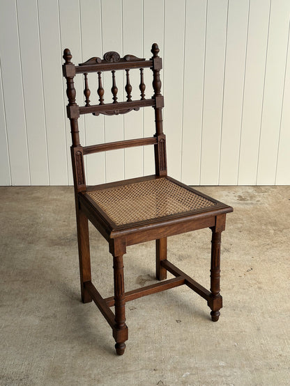 Set of Four Antique Dining Chairs With Carved Crest