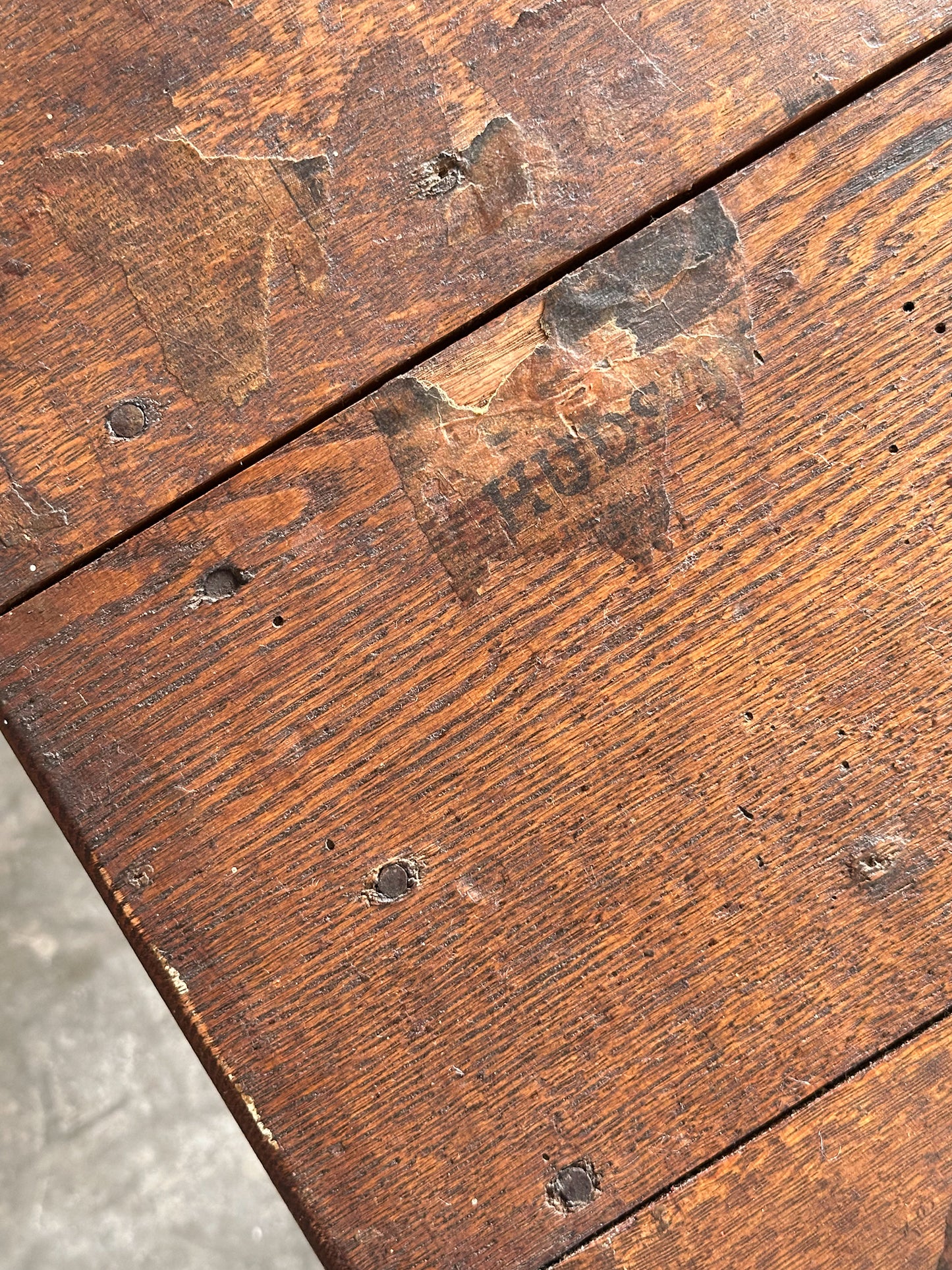 Antique American Country Store Oak General Table, Late 19th Century