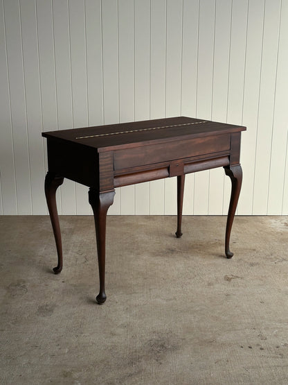 Antique Mahogany Lift-Top Writing Desk Console Table