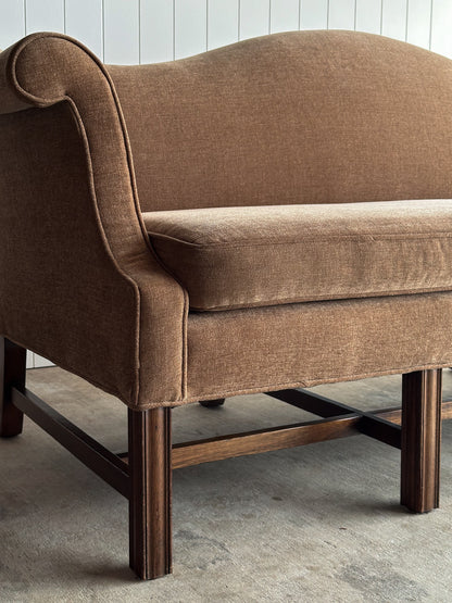 Vintage Chippendale-Style Camelback Sofa