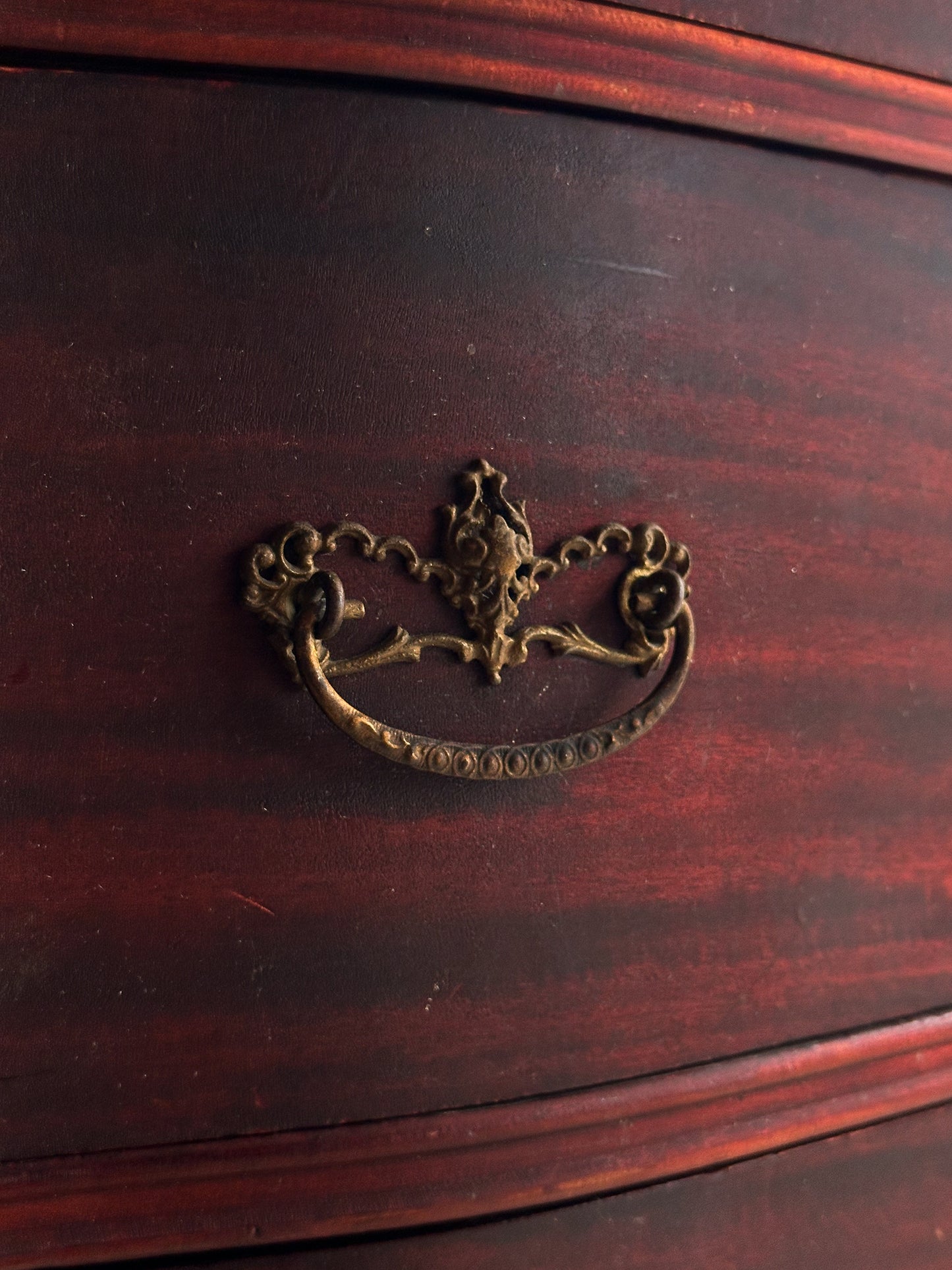 Antique Serpentine Mahogany Chest of Drawers, C. 1890