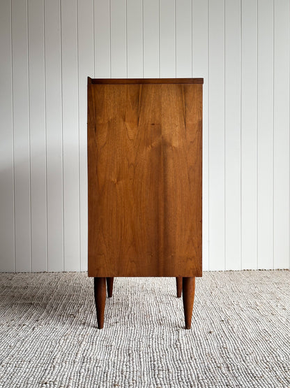 Vintage Mid Century Modern Walnut Floating Drawer Chest of Drawers