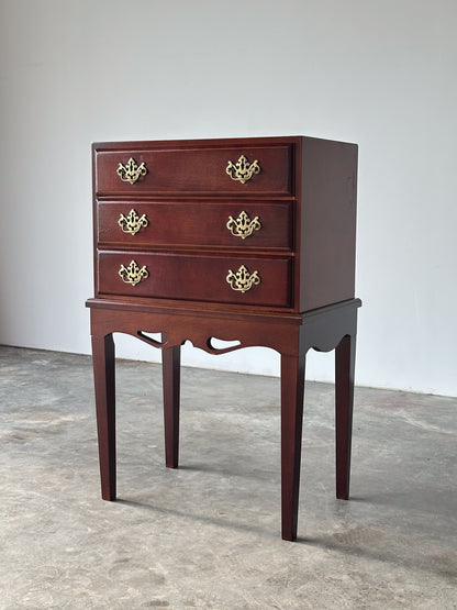Georgian Chippendale Mahogany Three-Drawer Chest on Stand, 1960s