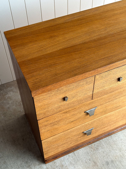 Architectural Oak 6-Drawer Dresser, C. 1960s